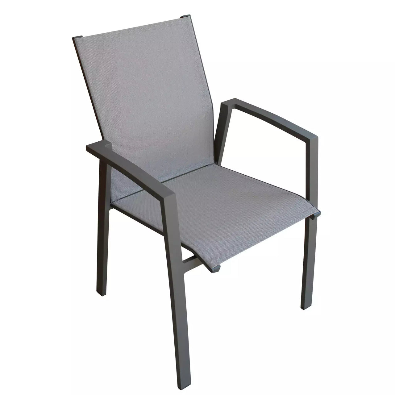 Poltrona Sedia da Giardino Impilabile in Alluminio e Textilene in 3 Colori cm.57x61x89h (ESPOSIZIONE)