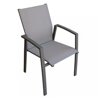 Poltrona Sedia da Giardino Impilabile in Alluminio e Textilene in 3 Colori cm.57x61x89h (ESPOSIZIONE)
