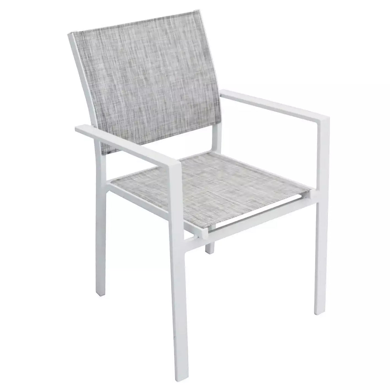 Poltrona Sedia da Giardino Impilabile in Alluminio e Textilene cm.55x58x85h in 4 Colori