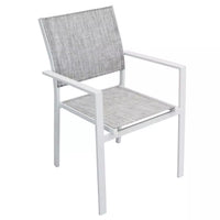 Poltrona Sedia da Giardino Impilabile in Alluminio e Textilene cm.55x58x85h in 4 Colori