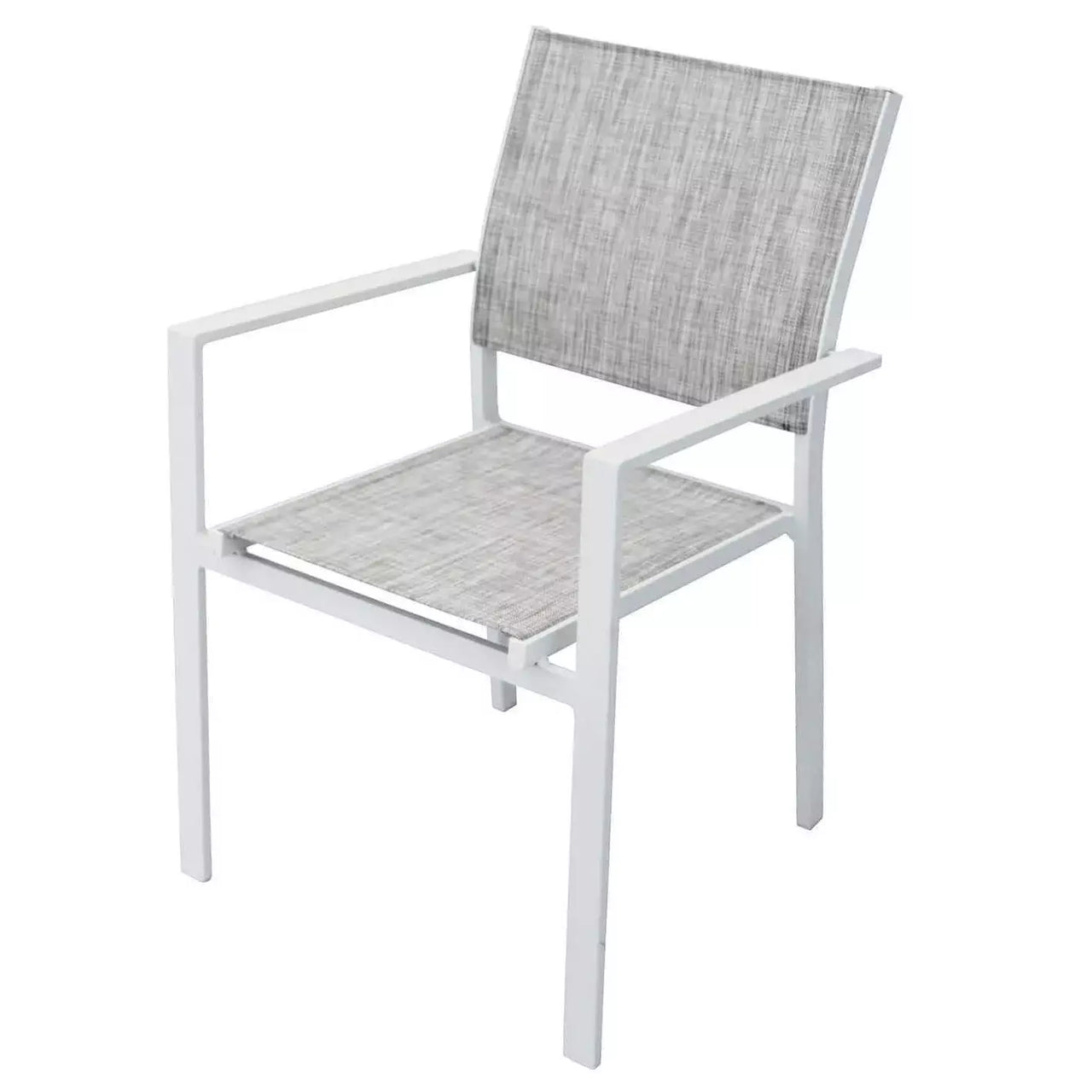 Poltrona Sedia da Giardino Impilabile in Alluminio e Textilene cm.55x58x85h in 4 Colori
