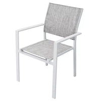 Poltrona Sedia da Giardino Impilabile in Alluminio e Textilene cm.55x58x85h in 4 Colori