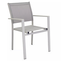 Poltrona Sedia da Giardino Impilabile in Alluminio e Textilene cm.55x58x85h in 4 Colori