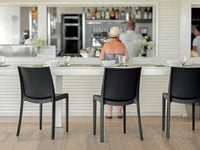 Sedia da Esterno in Polipropilene Impilabile per Giardino Bar Ristorante in 3 Colori cm.47x55x82