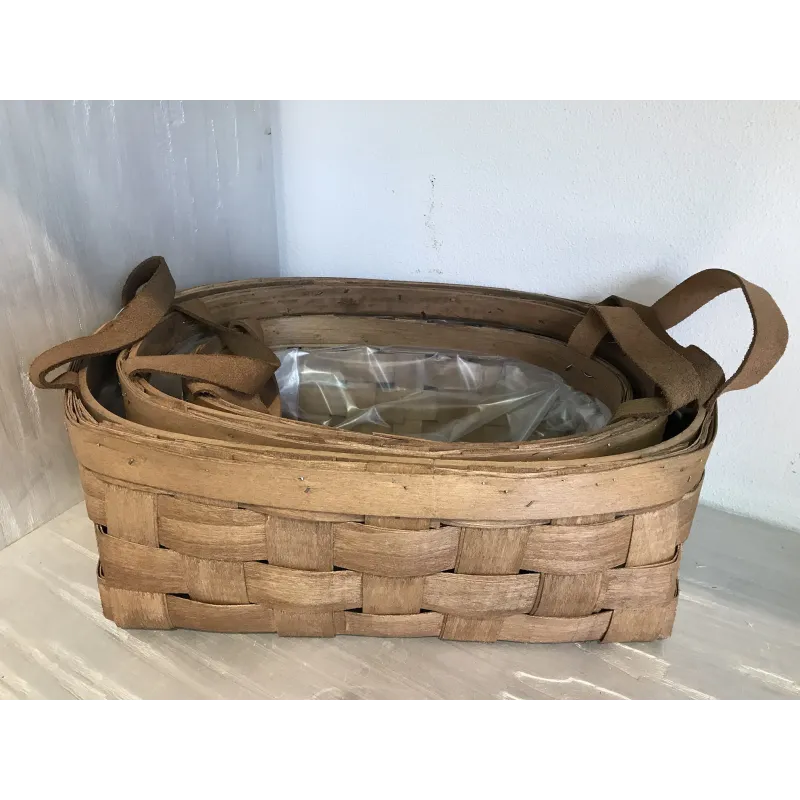 Cesti con manici in Pelle pz.3
