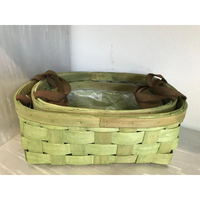 Cesti con manici in Pelle pz.3