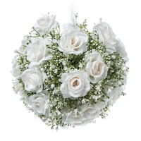 Sfera Gypsophila e Roselline bianche