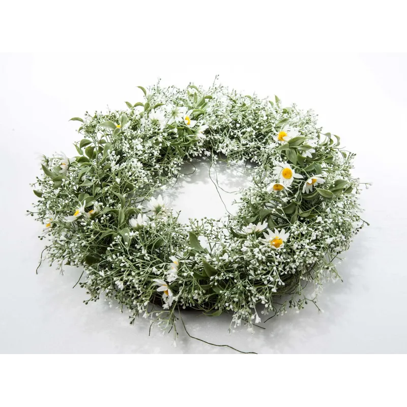 Coroncina Gypsophila con Margherite cm 40