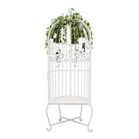 Seduta Romantica con Arco in Metallo Bianco cm.72x40x185 per Giardini e Allestimenti