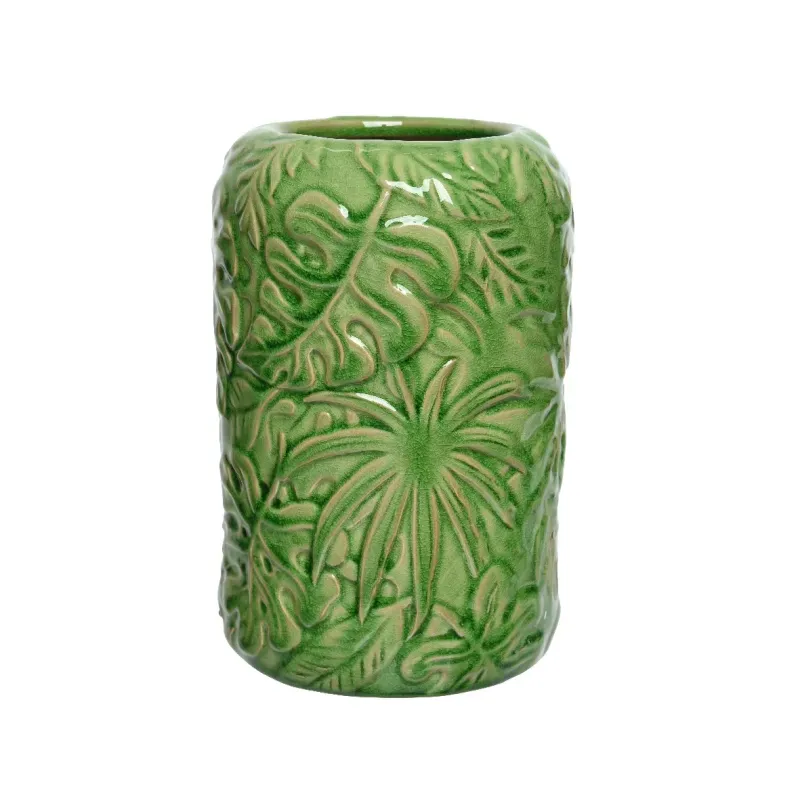Vaso in Porcellana verde D 15 x 28,5 H