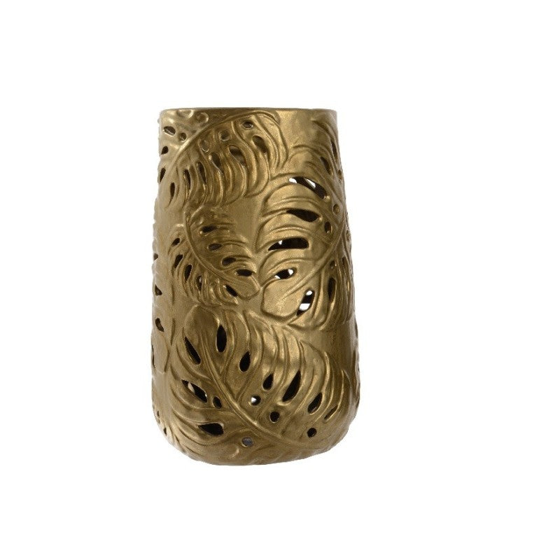 Vaso Oro Tropical in Metallo dm.22x35 h