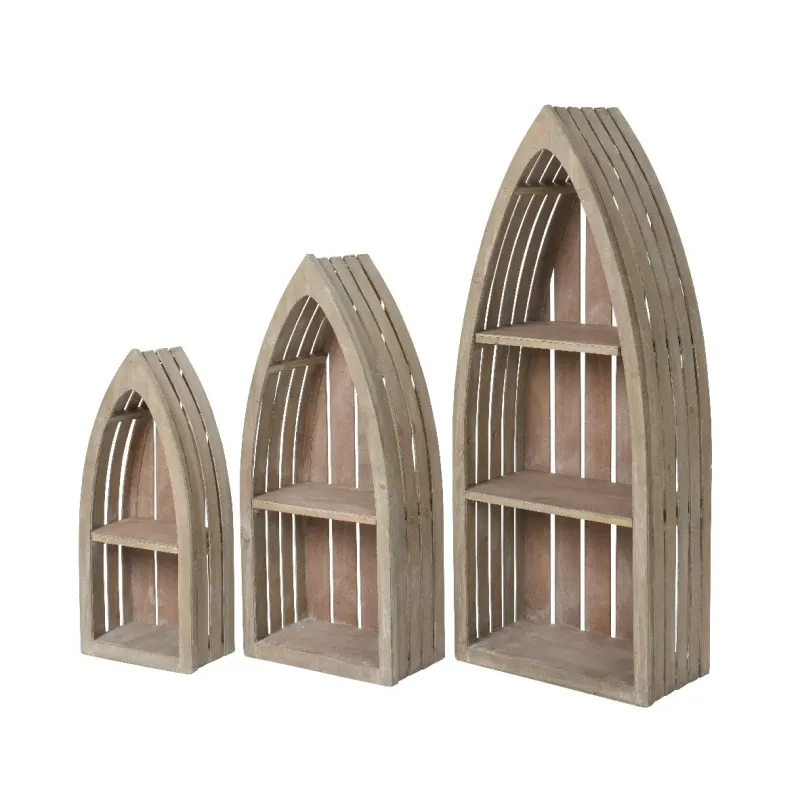 Scaffale barca in legno, arreda con charme marinaro in tre misure