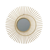 Specchio con decoro in rattan D 60 cm