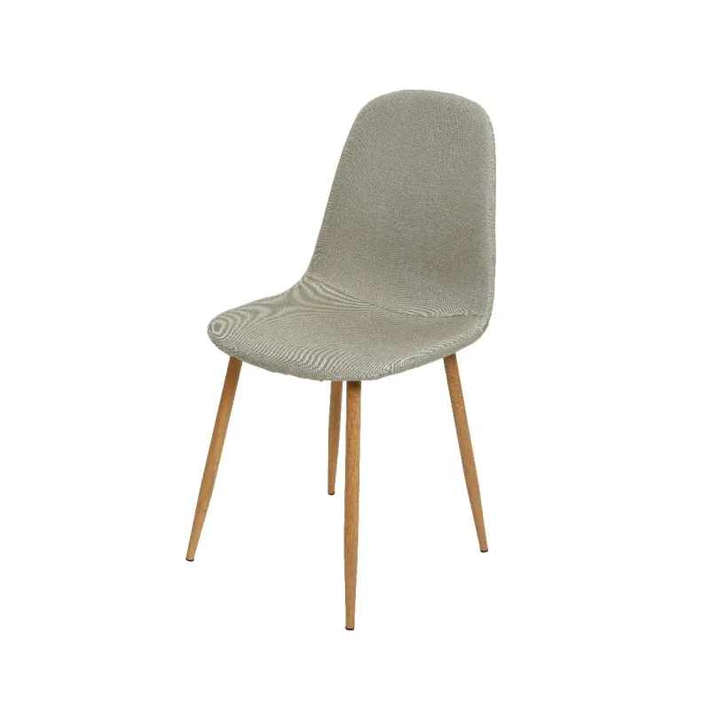 Sedia con gambe in legno e rivestimento in tessuto