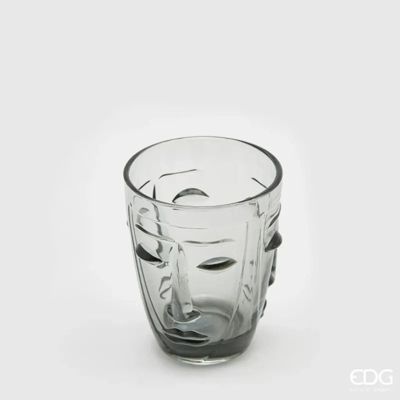 6 Bicchieri Faccia in Vetro EDG Due Misure e Colori