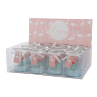 Vasetto in Vetro con Candela Fenicottero