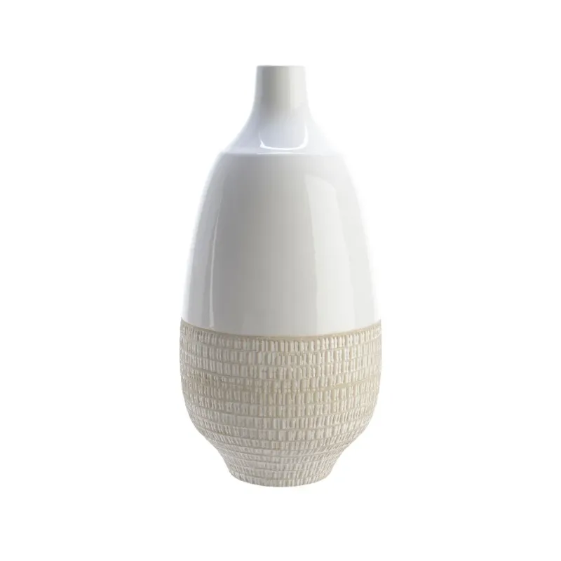 Vaso in Ceramica bianco con decorazione