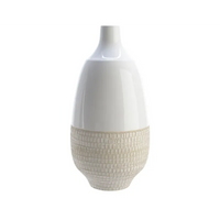 Vaso in Ceramica bianco con decorazione