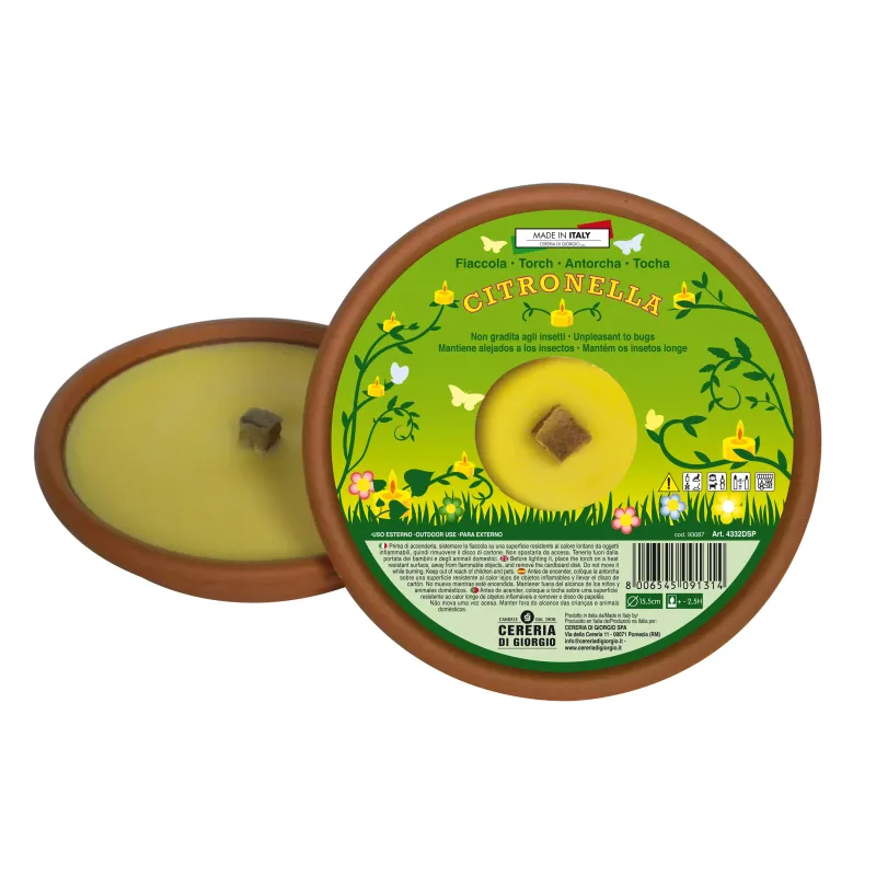 Fiaccola alla Citronella su Coccio dia. cm 15,5