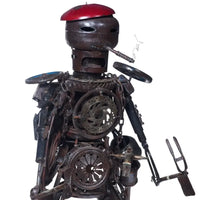 Scultura Robot Operaio in Metallo