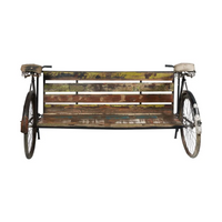 Panca realizzata con due Biciclette