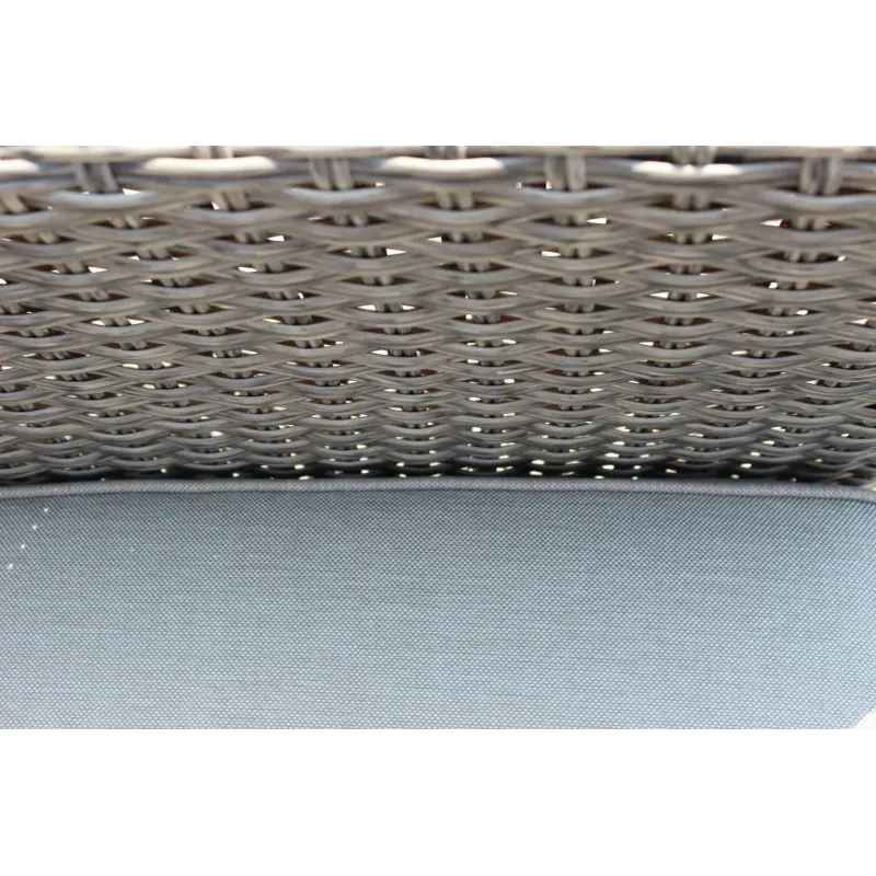 Set Salotto da Giardino in Alluminio e Polyrattan Grigio con Divano 2 posti, 2 Poltrone, Tavolino e Cuscini