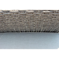 Set Salotto da Giardino in Alluminio e Polyrattan Grigio con Divano 2 posti, 2 Poltrone, Tavolino e Cuscini