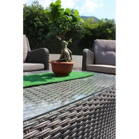 Set Salotto da Giardino in Alluminio e Polyrattan Grigio con Divano 2 posti, 2 Poltrone, Tavolino e Cuscini