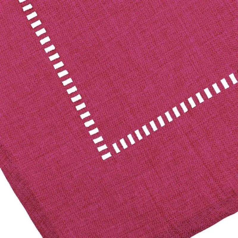 Tovaglia con Ricamo Giornino Fuxia e Verde 150x210 Cm
