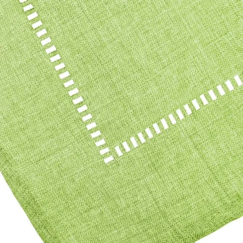 Tovaglia con Ricamo Giornino Fuxia e Verde 150x210 Cm
