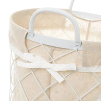 Cesto Bianco in Metallo e Tela 3 Dimensioni