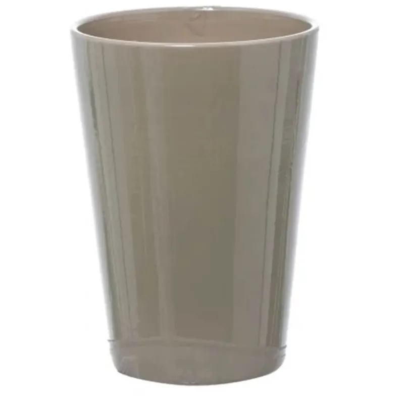 Vaso in Ceramica H 18 Cm Bianco e Beige