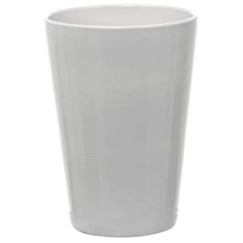 Vaso in Ceramica H 18 Cm Bianco e Beige