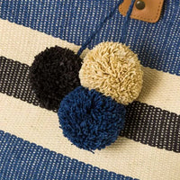 Borsa in tela Rigata con Manici in Ecopelle