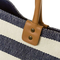 Borsa in tela Rigata con Manici in Ecopelle