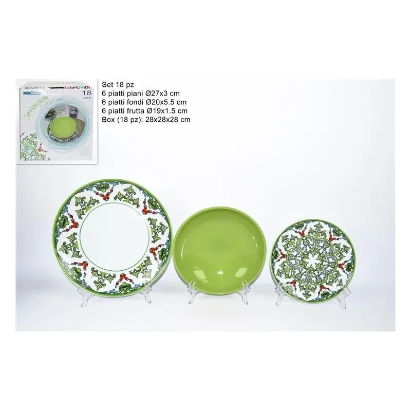 Servizio di Piatti 18 pezzi colore Verde