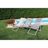 Poltrona a Sdraio da Giardino Pieghevole in Alluminio Verniciato e Textilene