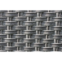 Set Salotto da Giardino in Polyrattan Bianco e Grigio con Divano 3 posti, 2 Poltrone, Tavolino
