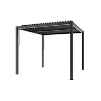 Pergola Bioclimatica Gazebo da Giardino in Alluminio Grigio Scuro Mt. 3x3 e 3x4