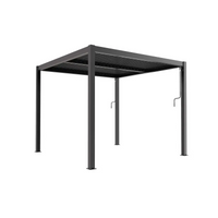 Pergola Bioclimatica Gazebo da Giardino in Alluminio Grigio Scuro Mt. 3x3 e 3x4