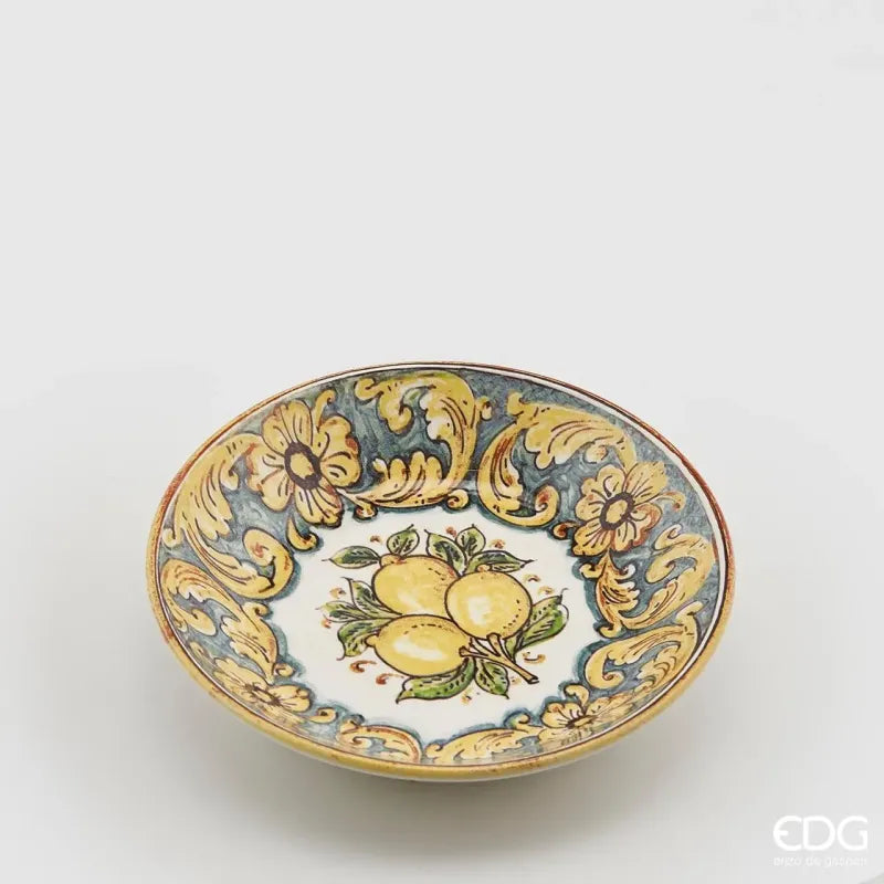 Set Piatto Piano + Fondo con Limoni in Ceramica EDG