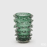 Vaso in Vetro Verde con Punte h.28 EDG