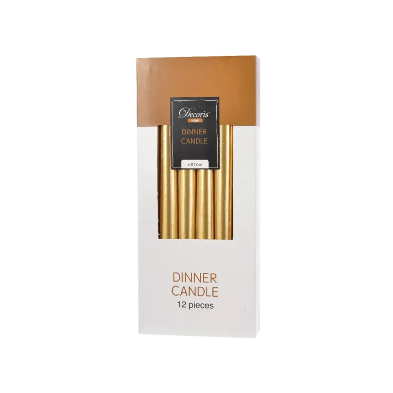 12 Candele Metalliche cm 25