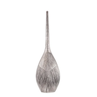 Vaso Bottiglia Resina colore Platino h 48,5