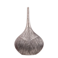 Vaso Bottiglia Resina colore Platino h 48,5