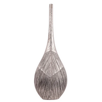 Vaso Bottiglia Resina colore Platino h 48,5