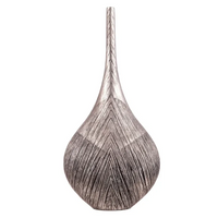 Vaso Bottiglia Resina colore Platino h 48,5