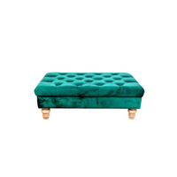 Pouf in Velluto Verde Petrolio