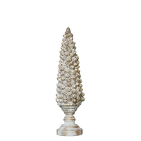 Albero in Resina su Piedistallo Decorato in Oro Due Misure