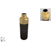 Vaso in Vetro Grigio collo Oro cm 40